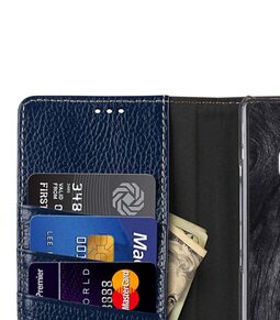 Melkco Premium Leather Case for Samsung Galaxy Note 8 - Wallet Book Clear Type Stand (Dark Blue LC)