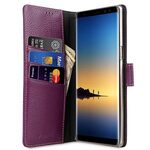 Melkco Premium Leather Case for Samsung Galaxy Note 8 - Wallet Book Clear Type Stand (Purple LC)
