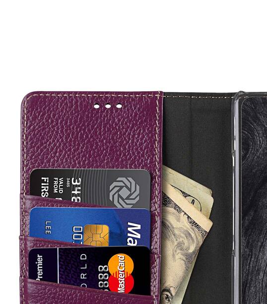 Melkco Premium Leather Case for Samsung Galaxy Note 8 - Wallet Book Clear Type Stand (Purple LC)