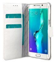 Melkco Premium Leather Case for Samsung Galaxy S6 Edge Plus - Wallet Book Type (White LC)