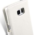 Melkco Premium Leather Case for Samsung Galaxy S6 Edge Plus - Wallet Book Type (White LC)