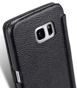 Melkco Premium Leather Case for Samsung Galaxy S7 - Face Cover Book Type (Black LC) Ver.3