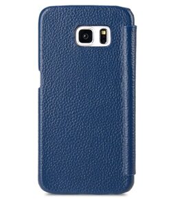 Melkco Premium Leather Case for Samsung Galaxy S7 - Face Cover Book Type (Dark Blue LC) Ver.3