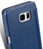 Melkco Premium Leather Case for Samsung Galaxy S7 - Face Cover Book Type (Dark Blue LC) Ver.3