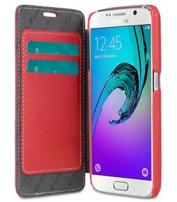 Melkco Premium Leather Case for Samsung Galaxy S7 - Face Cover Book Type (Red LC) Ver.3