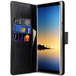 Melkco Premium Leather d Case for Samsung Galaxy Note 8 - Wallet Book Clear Type Stand (Vintage Black)