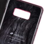 Melkco Fashion Cocktail Series Slim Flip Case for Samsung Galaxy S8 Plus (Peach Cross Pattern)