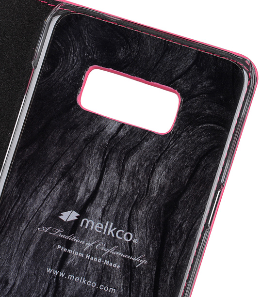Melkco Fashion Cocktail Series Slim Flip Case for Samsung Galaxy S8 Plus (Peach Cross Pattern)