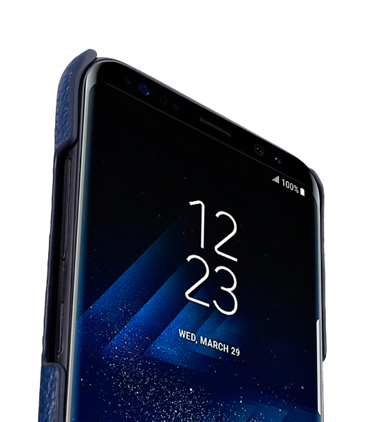Melkco Premium Leather Case for Samsung Galaxy S8 Plus - Snap Cover ( Dark Blue LC )