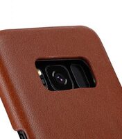 Melkco Premium Leather Case for Samsung Galaxy S8 Plus - Card Slot Back Cover V2 ( Orange Brown )