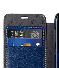Melkco Premium Leather Case for Samsung Galaxy S8 Plus - Face Cover Book Type ( Dark Blue LC )