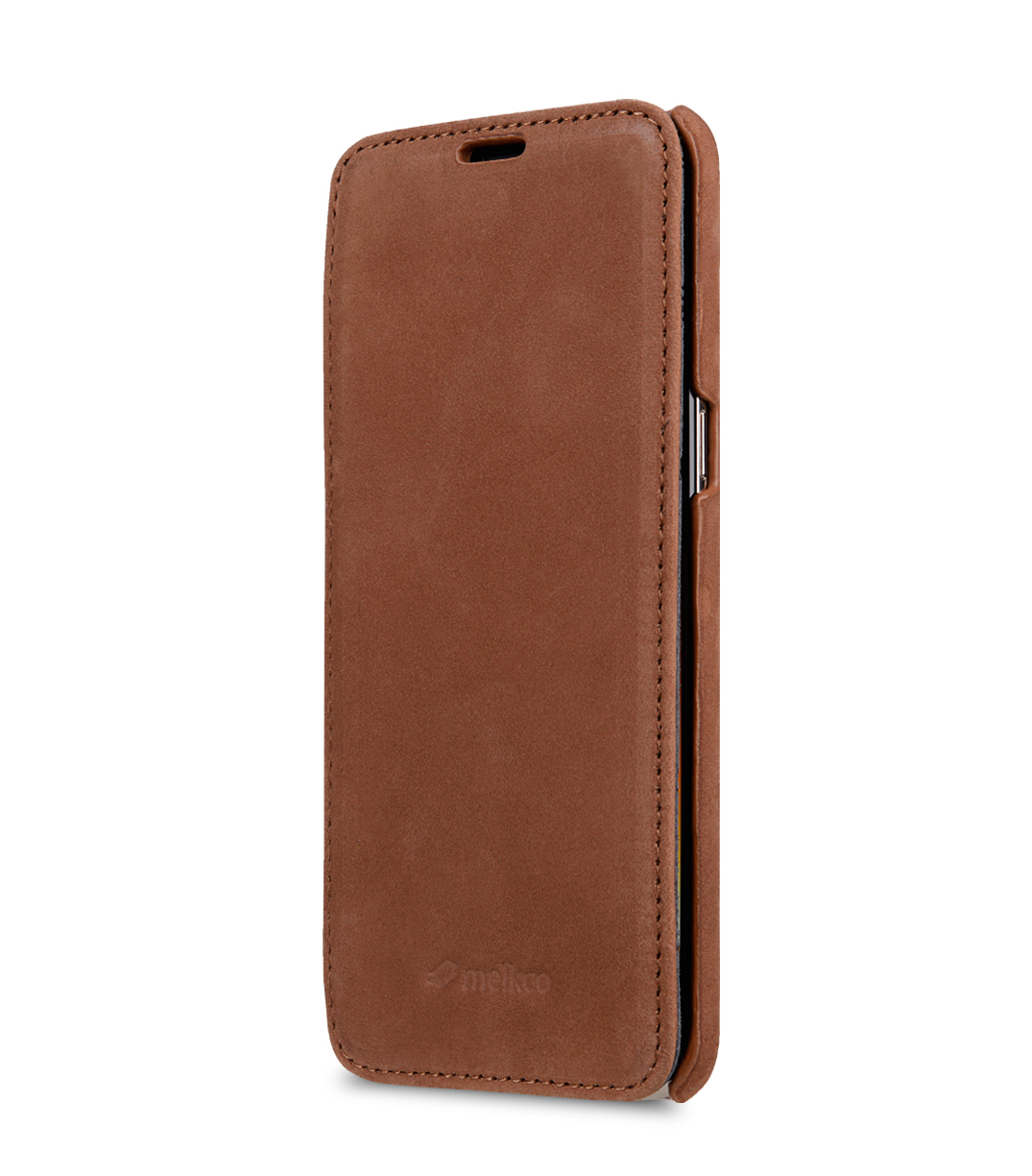 Melkco Premium Leather Case for Samsung Galaxy S8 Plus - Face Cover Book Type (Classic Vintage Brown)