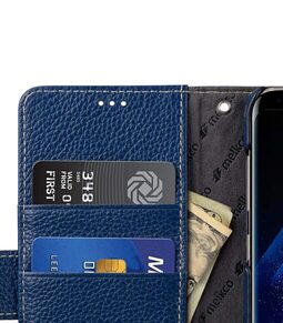 Premium Leather Case for Samsung Galaxy S8 Plus - Wallet Book Type (Dark Blue LC)