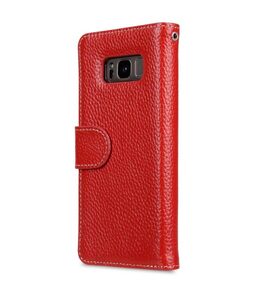 Premium Leather Case for Samsung Galaxy S8 Plus - Wallet Book Type (Red LC)