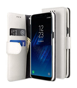 Melkco Lai Chee Pattern Premium Leather Wallet Book Type Case for Samsung Galaxy S8 Plus - ( White LC )