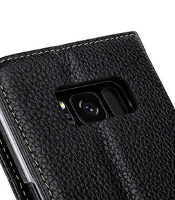 Melkco Premium Leather Case for Samsung Galaxy S8 Plus - Wallet Book Clear Type Stand ( Black LC )