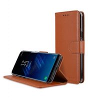 Melkco Premium Leather Case for Samsung Galaxy S8 - Wallet Book Clear Type Stand ( Brown )