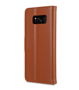 Melkco Premium Leather Case for Samsung Galaxy S8 Plus - Wallet Book Clear Type Stand ( Brown )