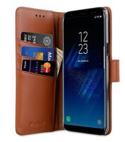 Melkco Premium Leather Case for Samsung Galaxy S8 - Wallet Book Clear Type Stand ( Brown )