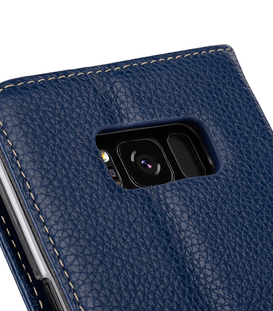 Melkco Premium Leather Case for Samsung Galaxy S8 Plus - Wallet Book Clear Type Stand ( Dark Blue LC )