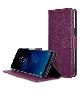 Melkco Premium Leather Case for Samsung Galaxy S8 - Wallet Book Clear Type Stand ( Purple LC )