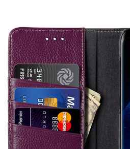 Melkco Premium Leather Case for Samsung Galaxy S8 Plus - Wallet Book Clear Type Stand ( Purple LC )