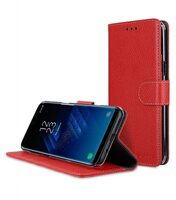 Melkco Premium Leather Case for Samsung Galaxy S8 - Wallet Book Clear Type Stand ( Red LC )