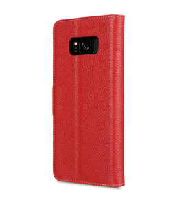Melkco Premium Leather Case for Samsung Galaxy S8 Plus - Wallet Book Clear Type Stand ( Red LC )