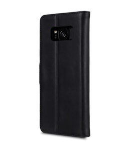 Melkco Premium Leather Case for Samsung Galaxy S8 Plus - Wallet Book Clear Type Stand ( Vintage Black )