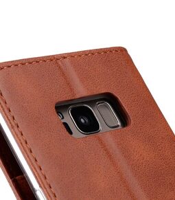 Book Type Series PU Leather Case for Samsung Galaxy S8 - Livia Book Type (Brown)