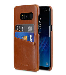 Melkco Back Snap Series PU Leather Dual Card Slots Case for Samsung Galaxy S8 Plus - ( Brown )