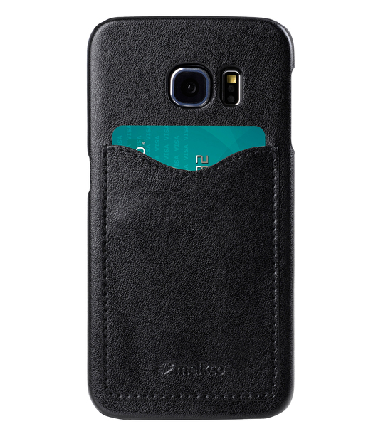 Melkco Mini PU Card Slot Snap Cover (Ver.2) for Samsung Galaxy S6 Edge - Black PU