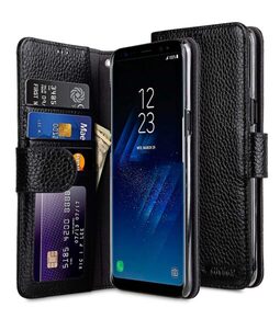 Premium Leather Case for Samsung Galaxy S8 Plus - Wallet Book ID Slot Type (Black LC)