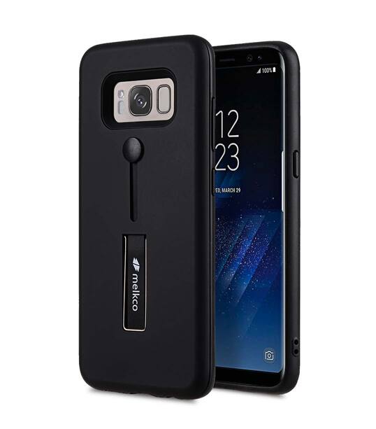 Slider Dual Rugged Case With Stand Function for Samsung Galaxy S8 - (Black)