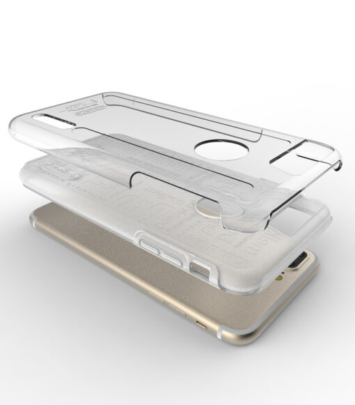 Melkco Kubalt Series Case for Apple iPhone 7 Plus - Kubalt Double Layer (Apple Logo Visible) (Milky / Transparent White )