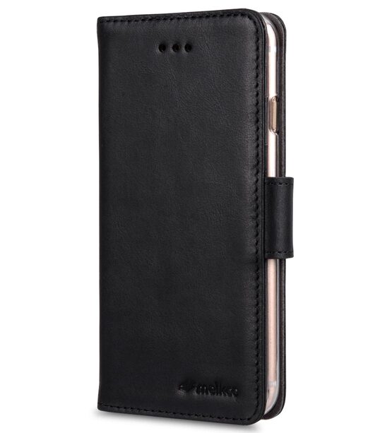 Melkco Premium Leather Case for Apple iPhone 7 / 8 Plus (5.5") - Wallet Book ID Slot Type (Vintage Black)