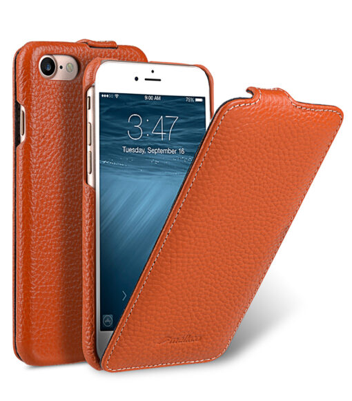 Melkco Premium Leather Case for Apple iphone 7 - Jacka Type (Orange LC)