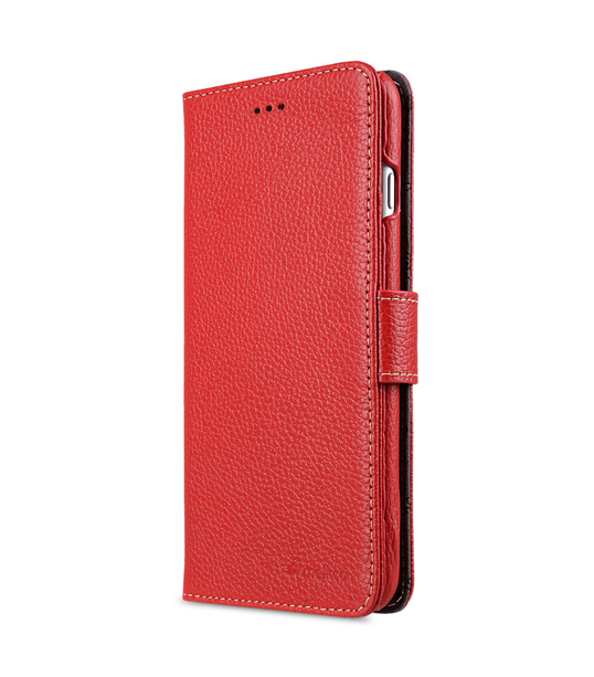 Melkco Premium Leather Case for Apple iPhone 7 / 8 (5.5")Plus - Wallet Book Type (Red LC)