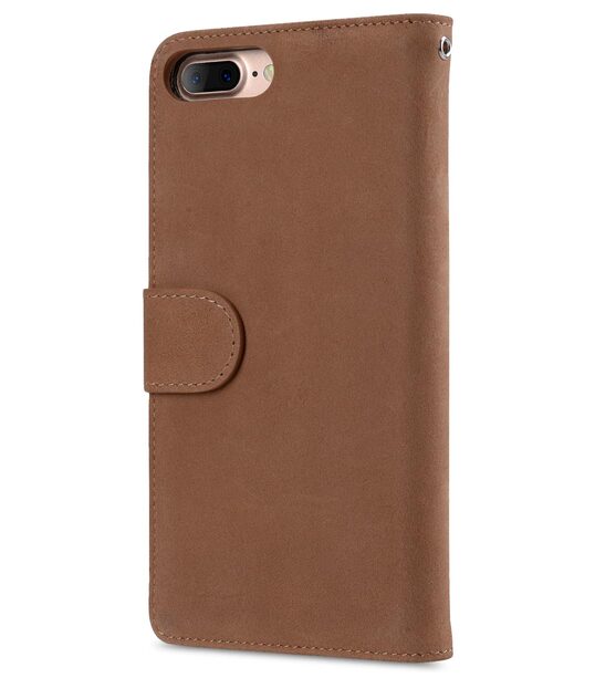 Melkco Premium Leather Case for Apple iPhone 7 / 8 (5.5")Plus - Wallet Book Type (Classic Vintage Brown)