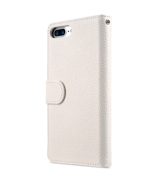 Melkco Premium Leather Case for Apple iPhone 7 / 8 (5.5")Plus - Wallet Book Type (White LC)