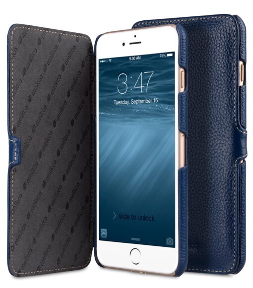 Melkco Premium Leather Case for Apple iPhone 7 / 8 Plus (5.5") - Booka Type (Dark Blue LC)