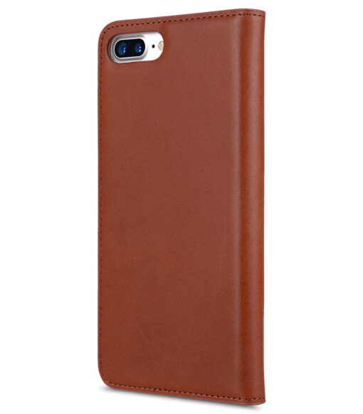 Melkco Premium Cowhide Leather Herman Series Book Style Case for Apple iPhone 7 / 8 Plus (5.5") (Orange Brown)