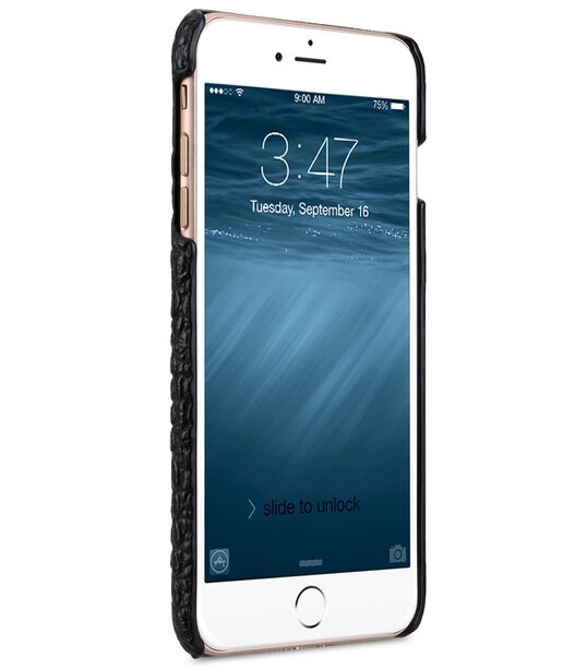 Melkco Mini PU Leather Snap Cover for Apple iPhone 7 / 8 Plus (5.5") (Black Crocodile Pattern PU)