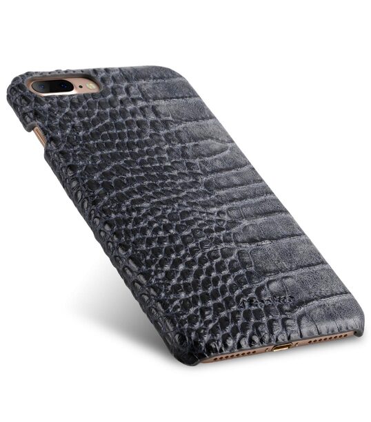 Melkco Mini PU Leather Snap Cover for Apple iPhone 7 / 8 Plus (5.5") (Dark Grey Crocodile Pattern PU)