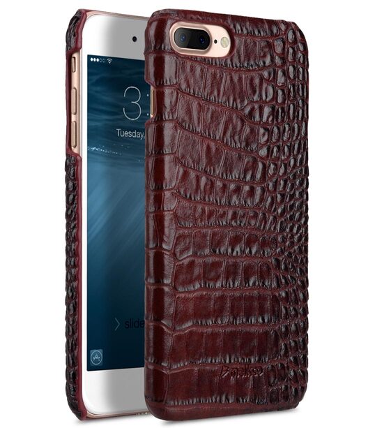Melkco Mini PU Leather Snap Cover for Apple iPhone 7 / 8 Plus (5.5") (Dark Red Crocodile Pattern PU)