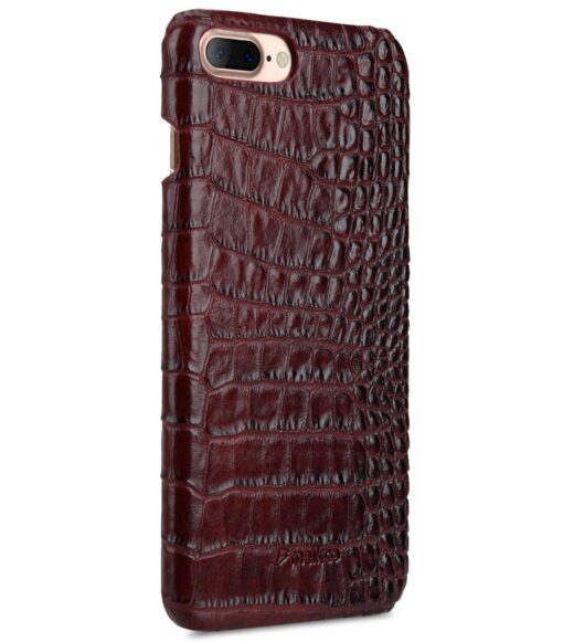 Melkco Mini PU Leather Snap Cover for Apple iPhone 7 / 8 Plus (5.5") (Dark Red Crocodile Pattern PU)