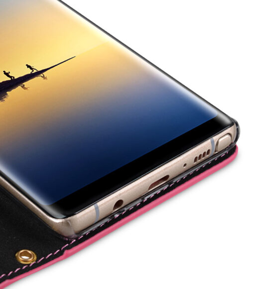 Melkco Fashion Cocktail Series Cross Pattern Premium Leather Slim Flip Type Case for Samsung Galaxy Note 8 - ( Peach CP )