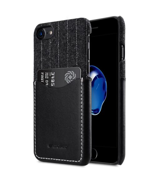 Melkco Holmes Series Heri Genuine Leather Snap Cover with Card slot Case for Apple iPhone 7/ 8 (4.7") - (Black)