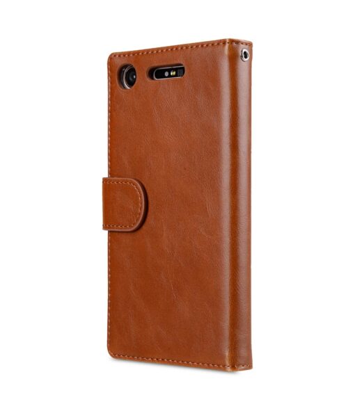 Melkco PU Leather Wallet Book Clear Type Case for Sony Xperia XZ1 - (Brown)