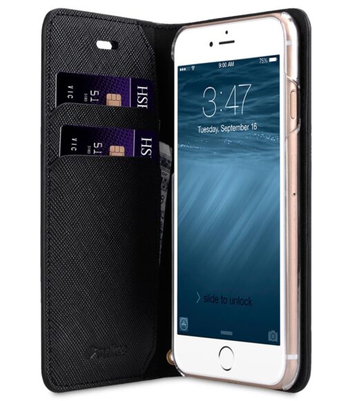 Melkco Fashion Cocktail Series slim Filp Case for Apple iPhone 7 / 8 (4.7') - (Black Cross pattern)